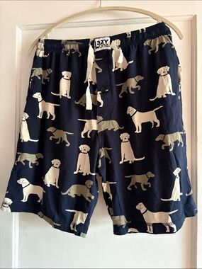 Lazy One Navy & Cream Dog Pattern Lounge Shorts